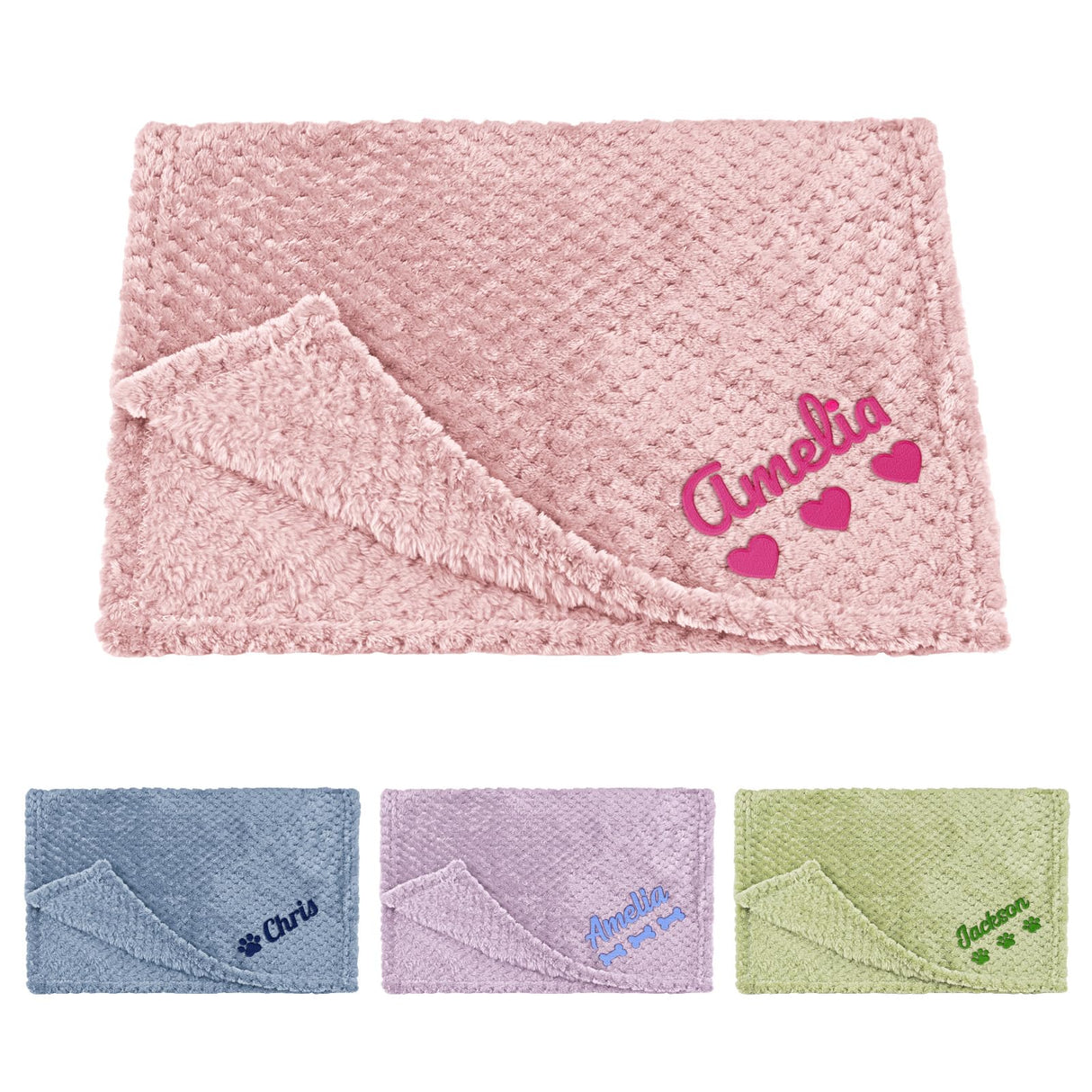 UNIGIFTIME Personalized Dog Blanket with Pet Name, Custom Dog Blanket, Personalized Embroidered Flannel Puppy Blanket, Customized Cat Bed Blankets with Pattern, Pet Cat Dog Gifts for Christmas