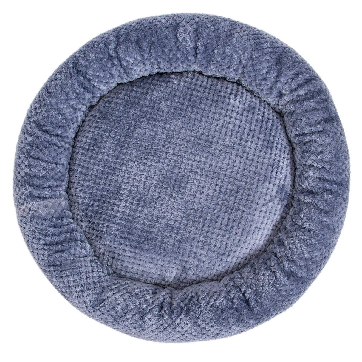 WONDER MIRACLE Fuzzy Deluxe Pet Beds, Super Plush Dog or Cat Beds Ideal for Dog Crates, Machine Wash & Dryer Friendly (24" x 24", Smoked Blue)