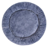 WONDER MIRACLE Fuzzy Deluxe Pet Beds, Super Plush Dog or Cat Beds Ideal for Dog Crates, Machine Wash & Dryer Friendly (24" x 24", Smoked Blue)