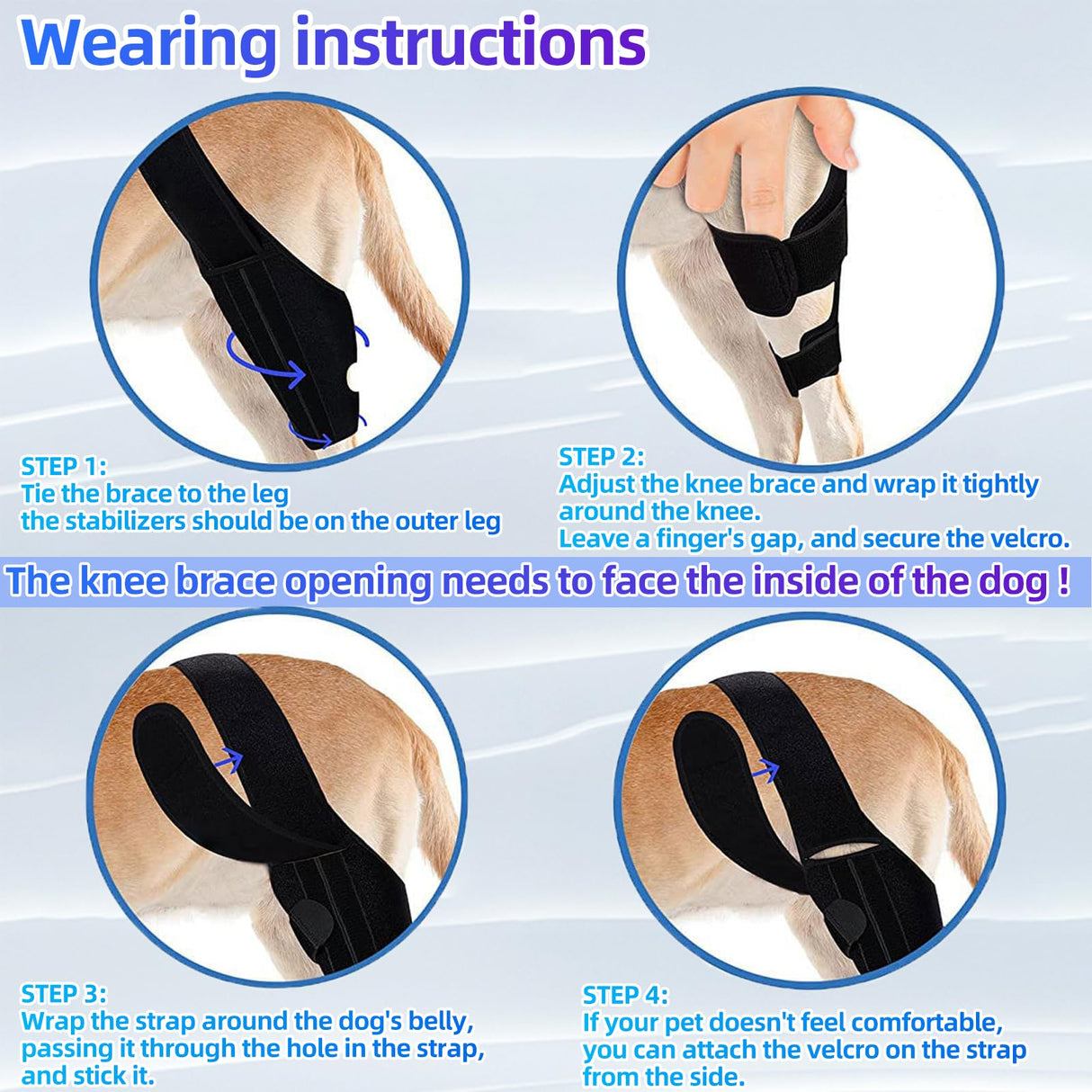Tinzum L Dog Leg Braces for Back Leg for Support with Cruciate Ligament Injury-Better Recovery with Dog Knee Brace for Torn Acl Hind Leg-Adjustable Hip Dysplasia Dog Acl Brace Hind Leg Rear