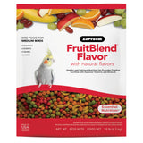 ZuPreem FruitBlend Bird Food, Bird Feed Pellets for Cockatiel, Lovebird, Quaker, Small Conure, Lorikeet, ZuPreem Core Nutrition with Natural Fruit, Cockatiel Food, Conure Feed, (Medium, 10 lb Bag)