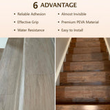 Wishtofly Clear Stair Treads Non Slip 30"x6", 15-Pack Anti Slip Stair Strips for Wooden Steps Indoor, Transparent Adhesive Pre-Cut Stair Step Grips, Safety for Elderly, Children and Dogs
