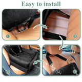 Dog Booster Car Seat for Small/Medium Dogs, VIVASNIFF 6 Inches Memory Foam Elevated Dog Pet Car Bed up to 45 lbs with 2 Safety Belts, Leakproof, Detachable and Washable (Black).