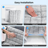 REEVAA Dog Bed Mat for Car Backseat [Extra-Thick & Chew-Resistant], Road Trip Bed to Fully Protect Dog's Safety, Fits Trucks/SUVs Back Seat Cover Extenders, Grey, 54x24x1.8 inch