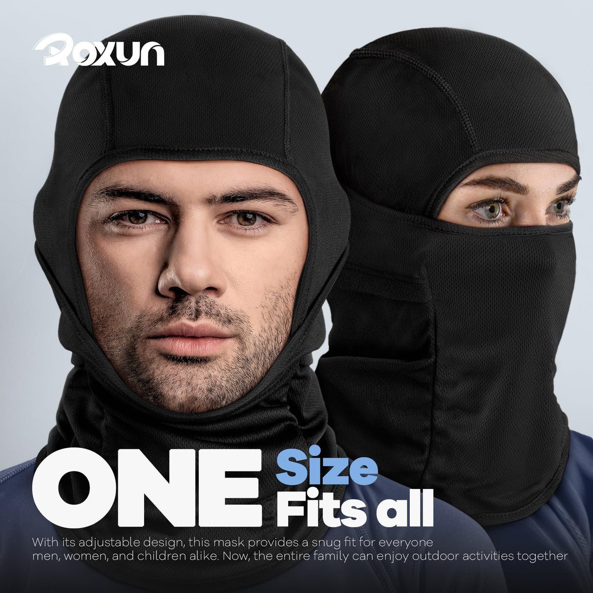 ROXUN Ski Mask Balaclava Shiesty, Motorcycle Summer Cooling Breathable UV Protector for Men/Women Black