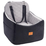 Ztinng Dog Car Seat for Small/Medium Dogs/Cats up to 30 lbs Memory Foam Pet Booster Seat with Detachable Washable Cover Travel-Safe Car Bed with Safety Belt/Storage Pockets Easy to Install