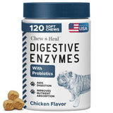 Probiotics for Dogs with Digestive Enzymes - 120 Soft Chews - Supports Healthy Digestive Tract, Helps Nutrient Absorption and Food Digestion - Probiotic & Prebiotic Dog Fiber and Gut Health Supplement