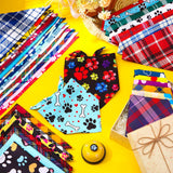Bulyoou 120 Packs Dog Bandanas Bulk Summer Pet Bandanas for Dogs Hawaiian Pet Scarf Bibs Adjustable Washable Kerchief for Large Medieum Small Pet Costume Accessories(Rustic Style)
