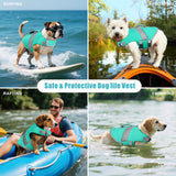 Mosucoirl Dog Life Jacket High Flotation,Shark Dog Lifesavers Floats Coat High Visibility Reflective Pet Safety Vest Swimsuits Small Medium Large Dog Life Vest for Swimming Boating Surfing Kayaking