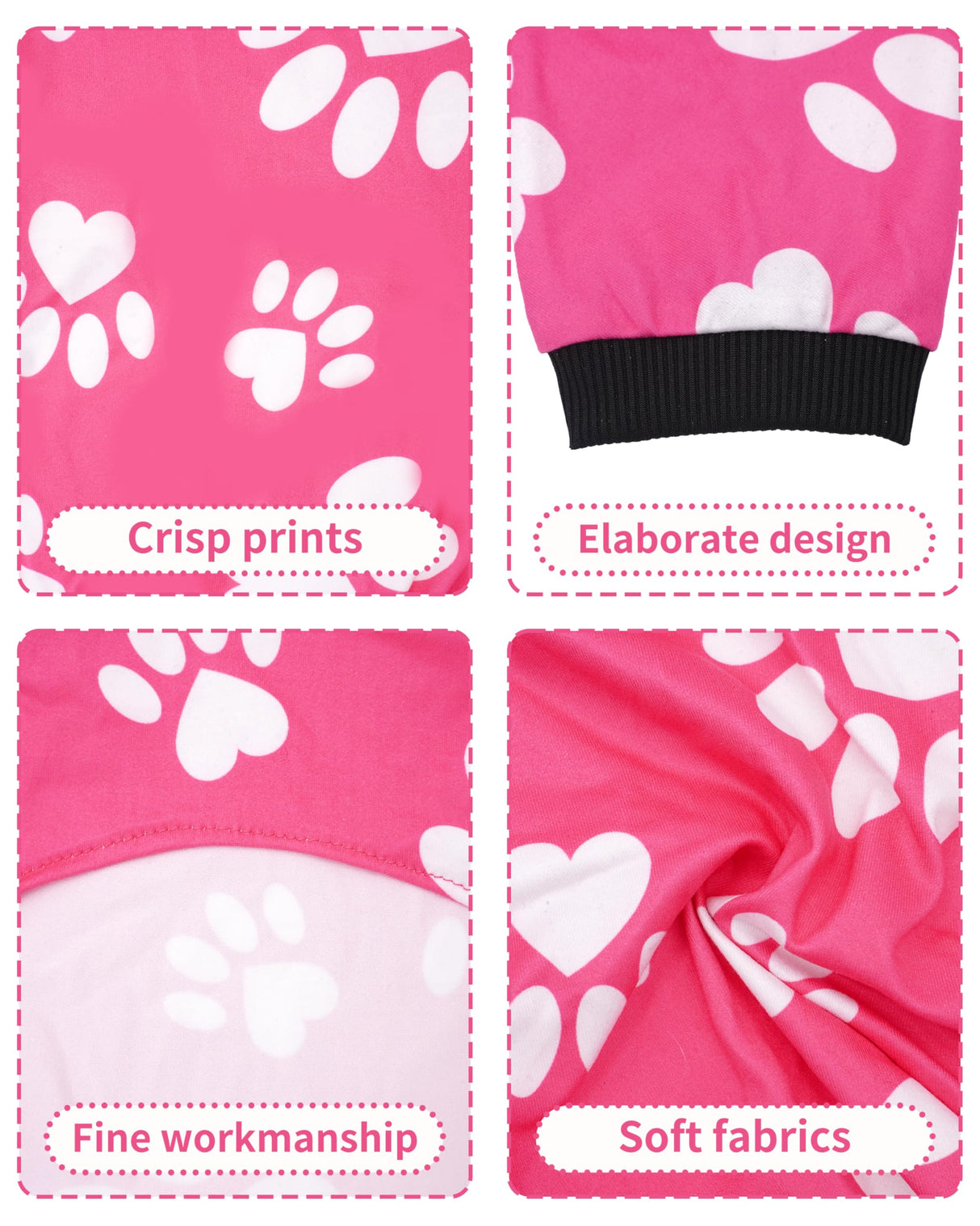 PET SHOW 4 Pack Dog Pajamas for Medium Large Dogs Girl Soft Stretchy PJs Paw Floral Jumpsuit Dog Doughnut Ice Cream Onesies Outfits with Sleeve Pets Breathable Summer Clothes Costume XXL