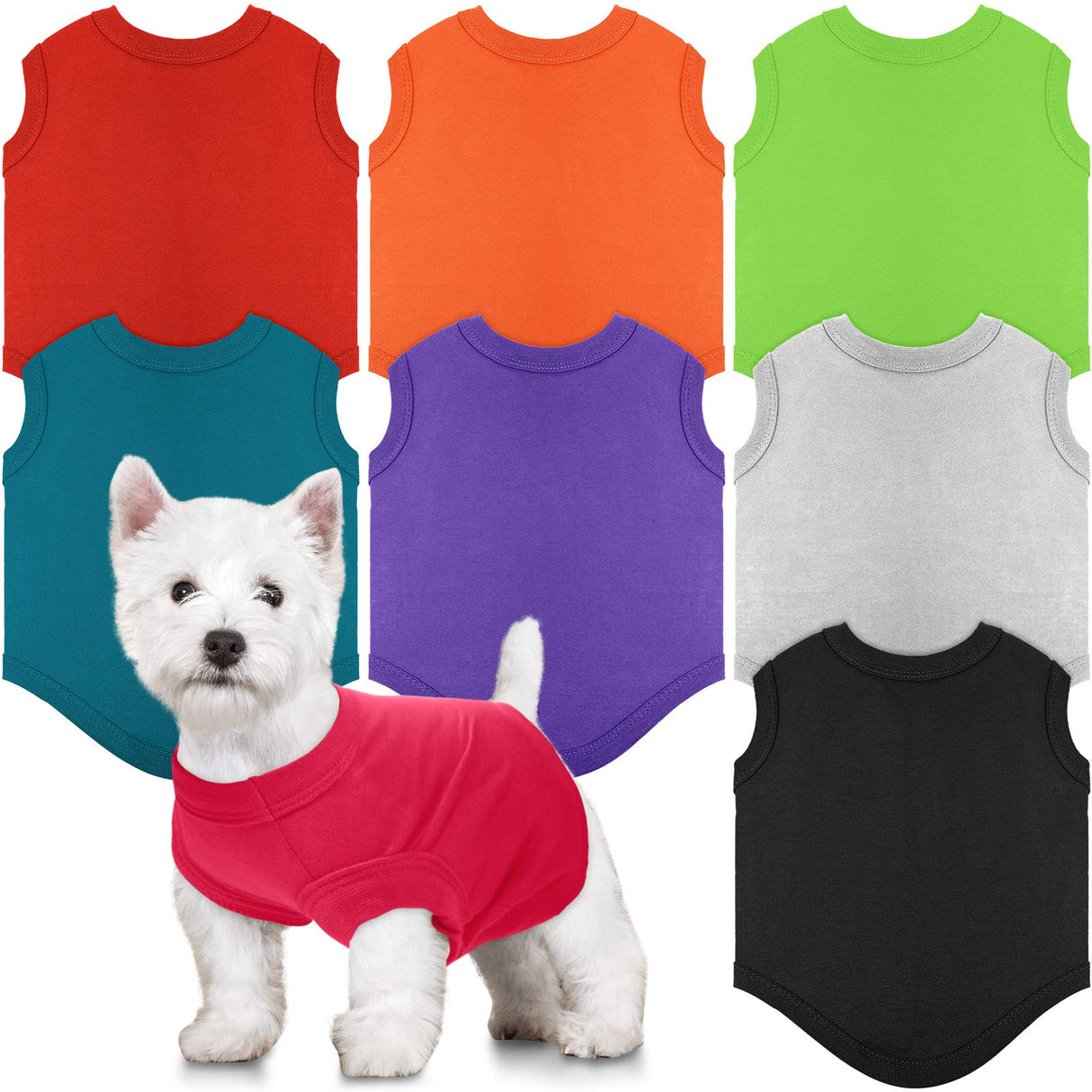 8 Pcs Winter Dog Shirts Pet Puppy Blank Clothes Soft Dog T-Shirt Breathable Plain Male Female Pet Shirts Cotton Puppy Clothes Outfit for Most Cats for Holiday Valentine's Day Outfit(M)