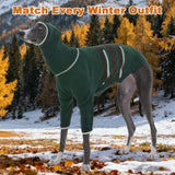 DENTRUN Greyhound Dog Sweater Medium with Detachable Hood - Warm Winter Knit Hoodie for Long Neck Dogs, Turtleneck Cold Weather Clothes with Leash Hole for Whippet, Saluki, Afghan Hound, Borzoi