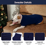 IECOii 2 Pack XXXL Dog Sweater for Large Dogs Girl Boy, Extra Large Dog Sweaters with Foldable Turtleneck, Super Soft & Stretchy Knitwear for Golden Retriever,Labrador, Blue+Brickred, 3XL