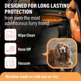 Active Pets Dog Car Seat Cover for Back Seat, Waterproof Pet Protection Hammock, SUV Truck Car Backseat Protector with Safety Features, Black