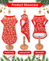 PET SHOW 4 Pack Christmas Dog Shirts for Extra Large Dogs Tank Top Tee Red Green Xmas Santa Gnome T-Shirts Pets Holiday Party Sleeveless Vest Dog Clothes Boys Girls(XXX-Large)