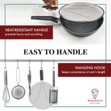 Splatter Screen for Frying Pan - 13 Inch Stainless Steel Grease Splatter Guard - Cover Oil Splash when Sizzling Bacon, Cooking Fried Chicken or Popcorn