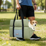 Dog Car Seat for Small Dogs: Doggy Seats Bed for Car Waterproof with Safety Leash - Pet Carseat Doggie Carriers with Storage Pockets, Hair Proof, Light Green