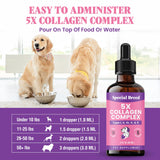 Premium Collagen for Dogs - Liquid Support for Joints, Skin, Coat, Bone, Immune System & HIPS - Collagen Supplement - Made in USA - 2oz
