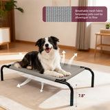 Elevated Dog Bed with Breathable Mesh Fabric, Raised Pet Cot with Airflow and Support, Durable and Easy to Clean (Grey, Small)