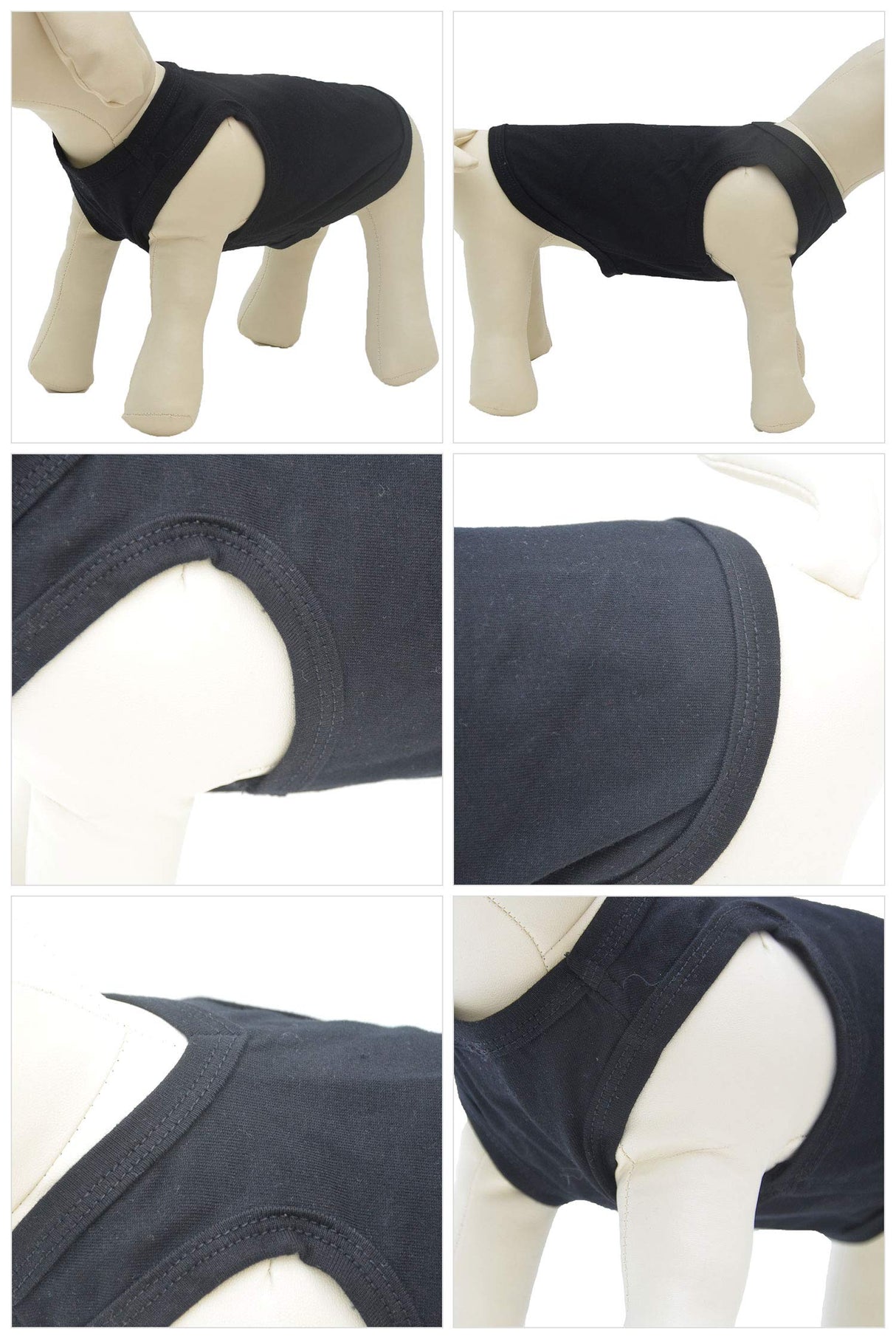 2018 Pet Clothes Dog Clothing Blank T-Shirt Tanks Top Vests for Small Middle Large Size Dogs 100% Cotton Dog Summer Vest Classic (XXXXL, Black)