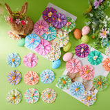 Huhumy 50 Pcs Easter Dog Collar Bow Ties Bulk Easter Day Charm Flower Attachment Collar with Rabbit Bunny Egg Carrot Triangle Pet Scarf Bowtie for Small Medium Large Cats Costume