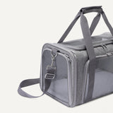 Amazon Basics Soft Cat & Dog Carrier with Adjustable Shoulder Strap, Airline-Approved, Foldable and Portable Design, Mesh Ventilation, Folds Flat for Storage