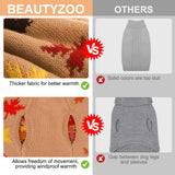 BEAUTYZOO Fall Sweater - Small Dog Sweaters for Girls & Boys, Turtleneck Knitwear in Cold Weather, Maple Leaf Cable Knit Puppy Pullover, Pet Apparel (Khaki, M)