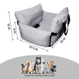BNCKTRD Dog Car Seat for Medium Dogs Under 60 lbs Pet，2 in 1 Booster Seats Dog Bed for Car and Home Safety Travel Carrier with 2 Pockets, Blau Stripes