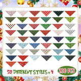 Kacctyen 200 Pcs Christmas Dog Bandana Bulk for Groomers Winter Holiday Triangle Bandanas with Christmas Patterns Soft and Adjustable Kerchief Scarf for Small Medium Large Dogs Cats Pets Grooming