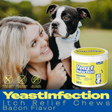 Yeast-Infection-Treatment for Dogs – Soothing Itchy Skin, Ears & Paws – Natural Relief with Omega-3, Collagen, PAU D’Arco & Apple Cider Vinegar – Dog Yeast-Infection Support Chews
