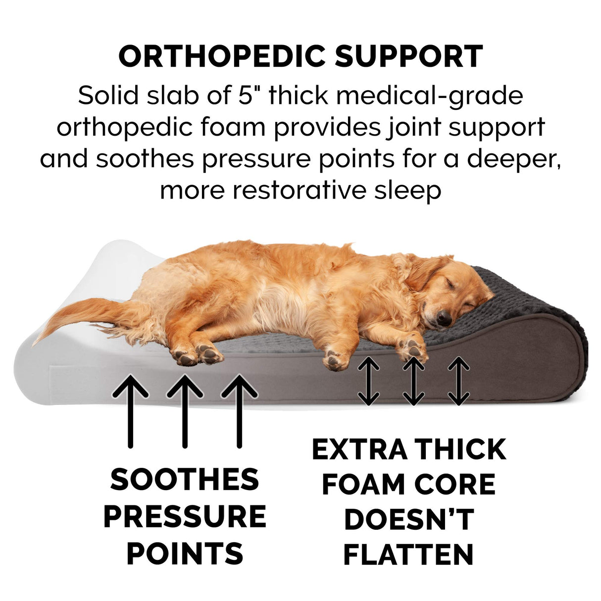 Furhaven Orthopedic Dog Bed for Extra Large Dogs w/ Removable Washable Cover, For Dogs Up to 180 lbs - Ultra Plush Faux Fur & Suede Luxe Lounger Contour Mattress - Chocolate, Giant/XXXL