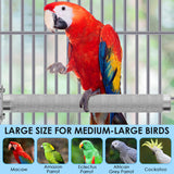 KATUMO Bird Perch - Stainless Steel - Rough Surface Stand for Small to Medium Parrots (9.8 x 1.0 inch)