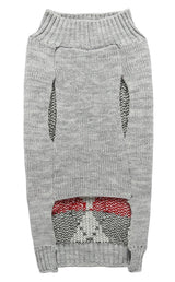 Grey Argyle Knit Pet Sweaters Clothes for Medium Dogs, Classic Gray X-Large (XL) Size