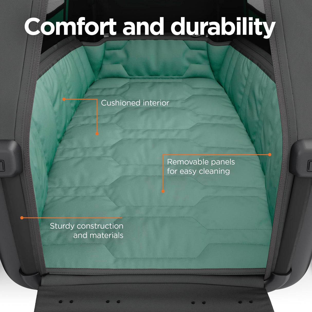 Thule Bexey pet Bike Trailer - Carrier for Small & Large Sized Dogs - Foldable Design - Easy to Connect to Bike - Padded Interior - Converts into Travel Crate - Durable Materials
