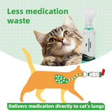 Neobay Cat Inhaler Spacer with Unique Panic Soother Training Aid & Sensitive Flow Indicator – Feline Aerosol Chamber for Cats with a Respiratory Condition – Includes 2 Masks (Small/Med) Green 1 Pack