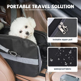 RUONARIER Center Console Dog Car Seat for Small Dogs,Dog Booster Car Seat with Safety Belt and Pockets,Portable Pet Armrest for Puppy Cat Under 13 lbs (Black)