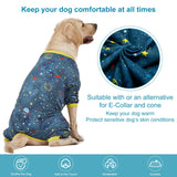 LovinPet Large Dog Surgery Recovery Shirt, Undershirt for Dog Coats, Anti Licking, Pitbull Clothes, Pet Anxiety Onesies, Navy Space Print, Pet Pajamas for Dogs, Pitbull Onesie, 2XL