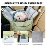 Dog Car Seat for Small Dogs: Doggy Seats Bed for Car Waterproof with Safety Leash - Pet Carseat Doggie Carriers with Storage Pockets, Hair Proof, Light Green