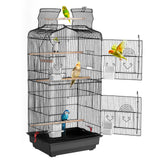 VEVOR 41-inch Open Top Large Parrot Bird Cage, Hanging Bird Cage for Parakeets Finches Canaries Lovebirds Cockatiels Budgies Small Quaker Conures Travel Pet Flight Birdcage with Swing and Perch