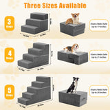KMFurnila 4-Step Dog Stairs for Large Dogs and Cats, 18in H Dog Steps for Couch, Sofa, Chair, Non-Slip Sturdy Pet Steps, Pet Ramp for High Bed Indoor