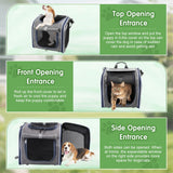 Dog Bike Basket, Expandable Foldable Soft-Sided Dog Carrier, Bike Dog Carrier with Internal Storage Pocket, Dog Backpack Carrier Safe and Easy for Small Medium Cats and Dogs