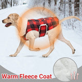 ORZECHKO Dog Winter Coat - Windproof Fleece Warm Thick Dog Jacket Clothes for Cold Weather - Plaid Pet Vest Coat Outfits for Small Medium Large Dogs - Indoor & Outdoor Use (S-XXL)