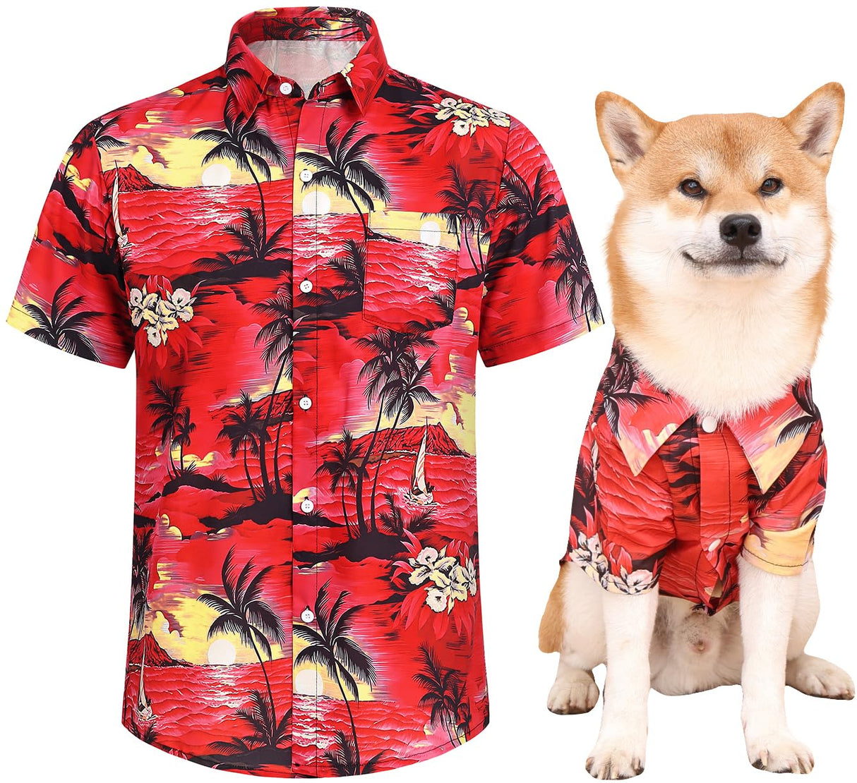 Harbyel Dog Shirts Hawaii Dog Clothes for Small Medium Large Dogs Owner and Pet Shirts are Sold Separately