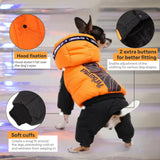 PETBARONET Waterproof Full Body Winter Jacket for Dogs, Dogs Snowsuit, Perfect for Cold Weather, Ideal for Small and Medium Breeds (Orange, XXL:Chest 22'', Length: 15.7'')