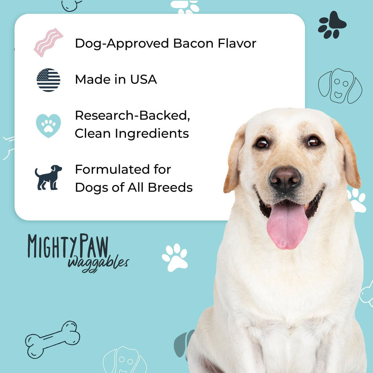 Mighty Paw Waggables Allergy Immune + Itch (Made in The USA) -Dog Chews Anti-Itch for Dogs. Allergy Support Vitamins for Skin and Coat Allergies. Omega 3 & Quercetin for Pets 120 Ct