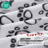 Luciphia Premium Soft Dog Blanket for Small Medium Large Dogs Washable 300GSM Fluffy Warm Fleece Puppy Cat Paw Print Pet Flannel Pcs2 Grey Paw XL(57"x40")