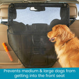 High Road Back Seat Barrier for Dogs - Car Divider for Dogs for Behind Front Seat - Padded Steel Frame with Heavy Duty Coated Dog Net Barrier for Car, Truck or SUV