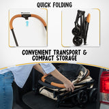 Double Pet Stroller with Detachable Carriers - Ideal for 2 Dogs or Cats - Compact & Convenient Design - Easy Assembly Double Dog Stroller - Cosmic Beige