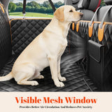 IIVZJY Back Seat Extender for Dogs - Anti-Scratch & Waterproof Backseat Protector, 600D Upgraded Material Pet Hammock with Mesh Window, Easy to Clean Dog Bed for Car, SUV, Truck,Orange