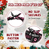 Personalized Dog Bandanas Custom Neckwear Name Button Anti-loosening Dog Scarf Triangle Bibs Kerchief Pet Costume Accessories for Small Medium Large Dogs Cats Pets Birthday-Black